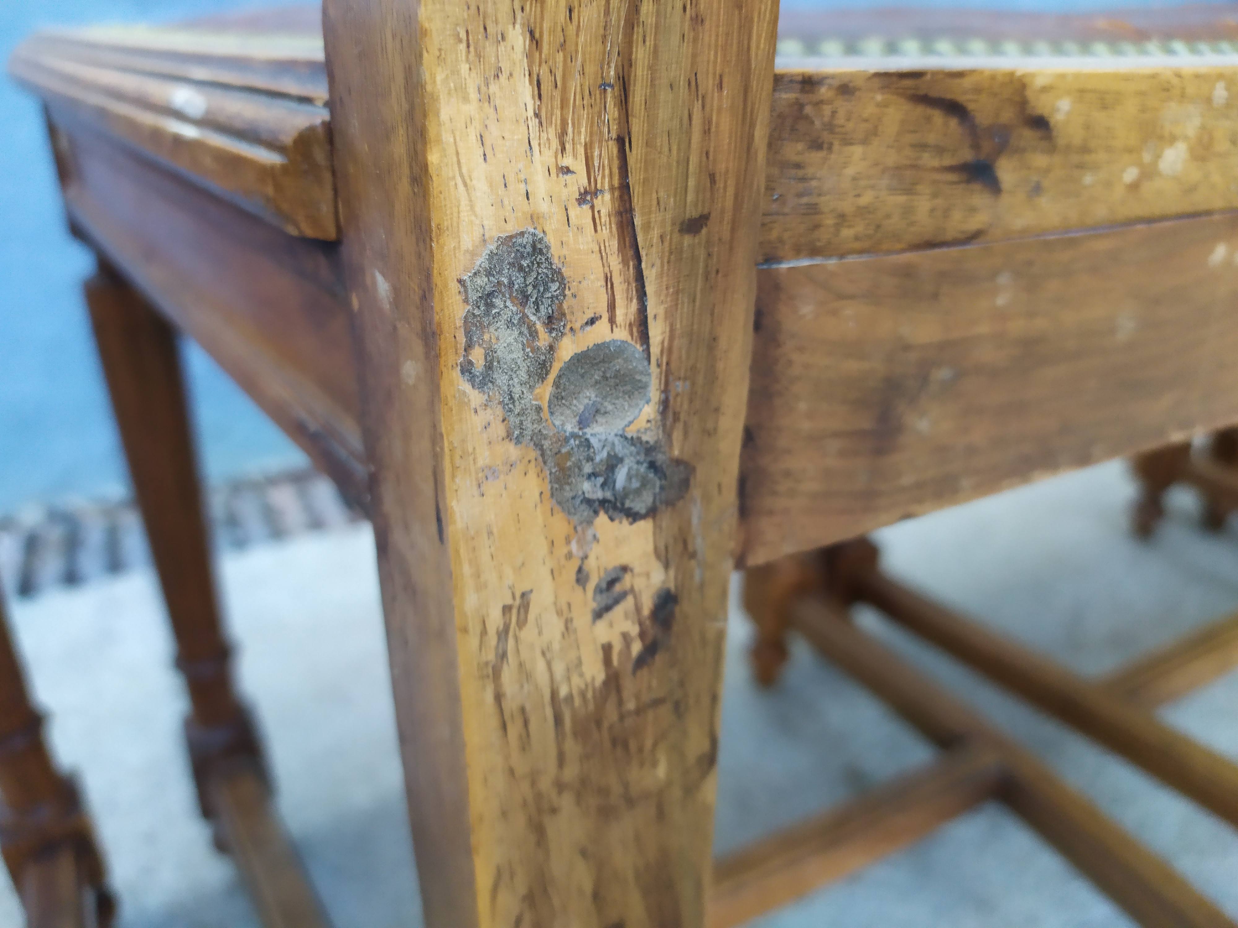 4 Louis XVI leather chairs