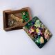 Modernist wood and enamel vanity box by J. Capo Esmaltes, 1970s, Spain