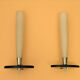 Set of two mid-century appliques in satin glass, crystal and chromed brass