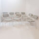 Ensemble de 8 fauteuils modernes en acier laqué blanc