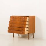 Scandinavian teak chest of drawers by Johannes Sorth for Nexo Mobelfabrik.