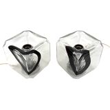 Fratelli Toso, Pair of Murano blown glass lamps, F.lli Toso, Murano Italy 1970s