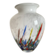 Large blown glass vase with polychrome inclusions in the Murano style.