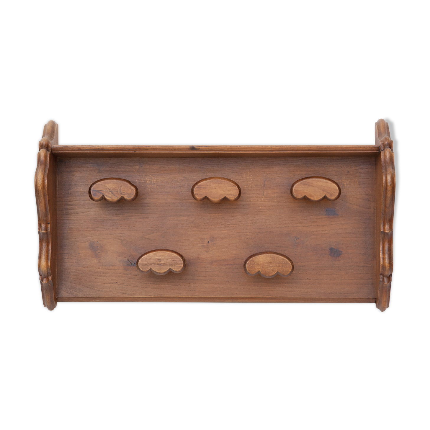 Vintage coat rack, wall-mounted wooden coat rack, 5 hooks, rustic, cloakroom, coat hanger, rack