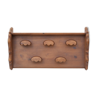 Porte-manteau vintage porte-manteau bois mural 5 patères, rustique, vestiaire, coat hanger, rack