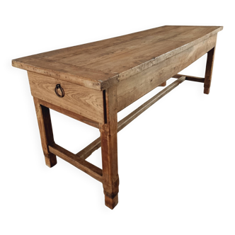 Table de métier ancienne en châtaignier – Fin XVIIIe / Début XIXe – France