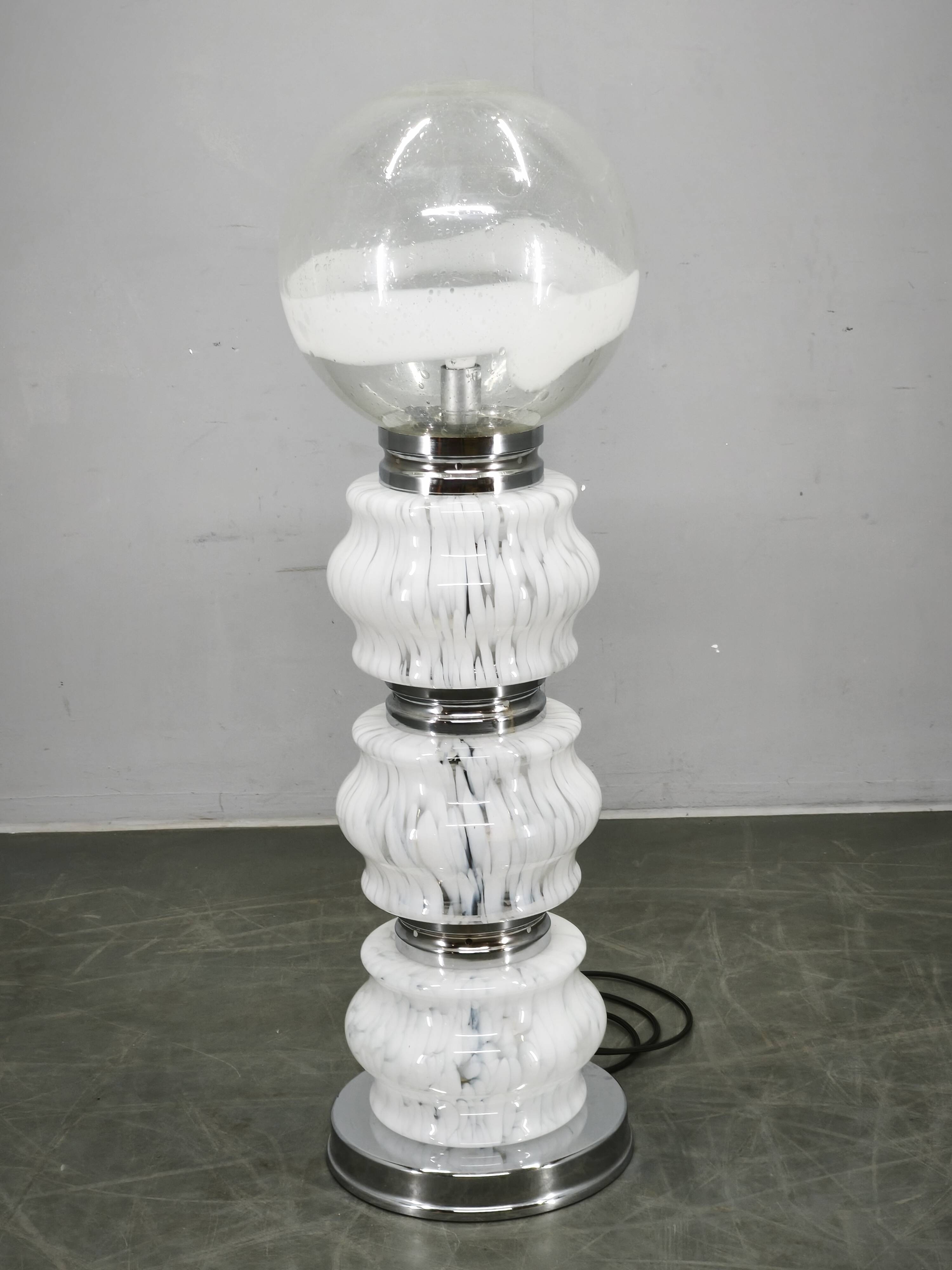 Carlo Nason for Mazzega Murano Glass Space Age Floor Lamp, Italy, 1970s