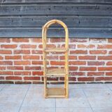 Ancienne colonne 3 étagères en bambou et osier