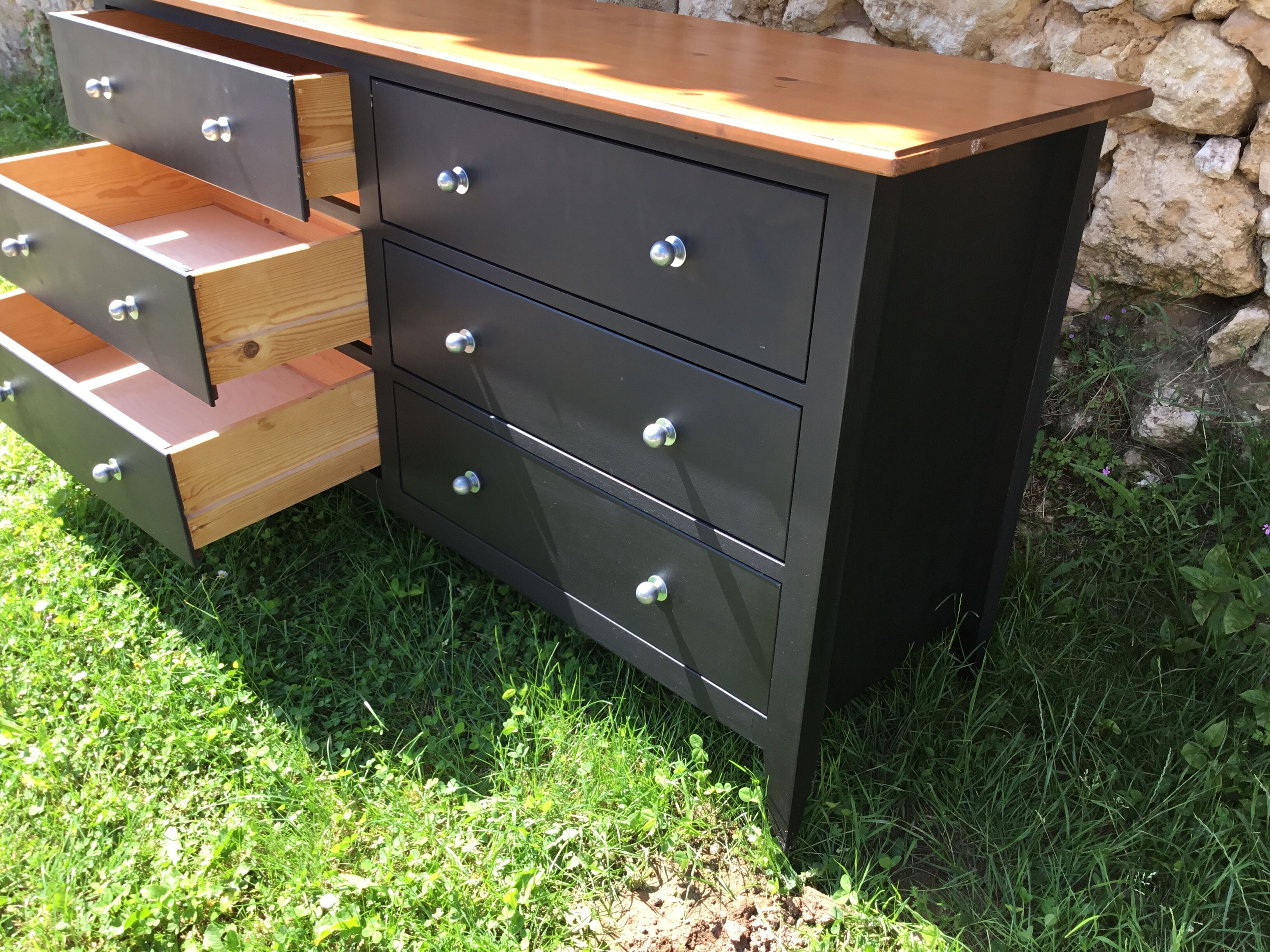 1980s fir chest of drawers