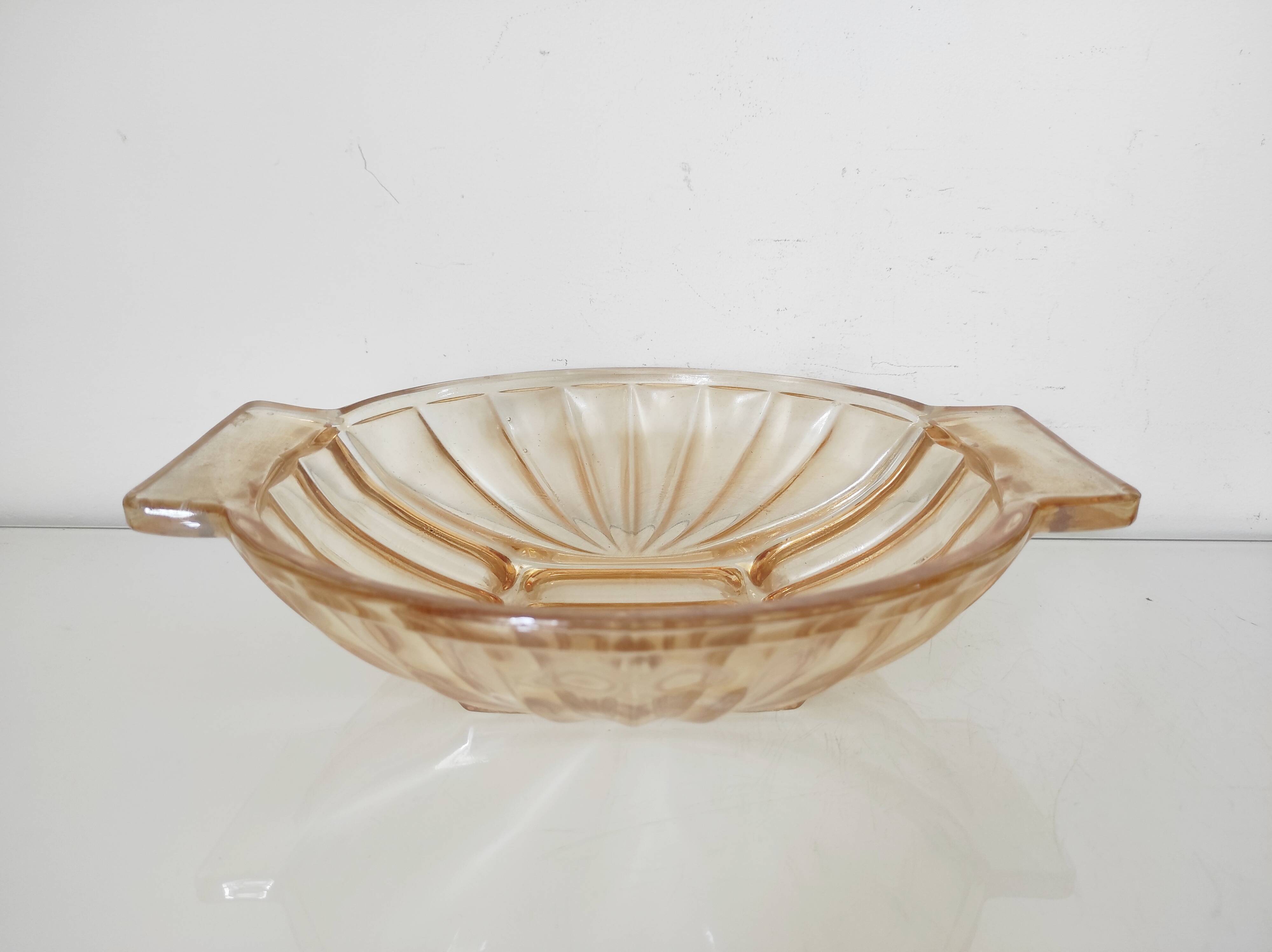 Iridescent orange glass cup