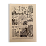 Lithograph engraving on astronomy of 1923