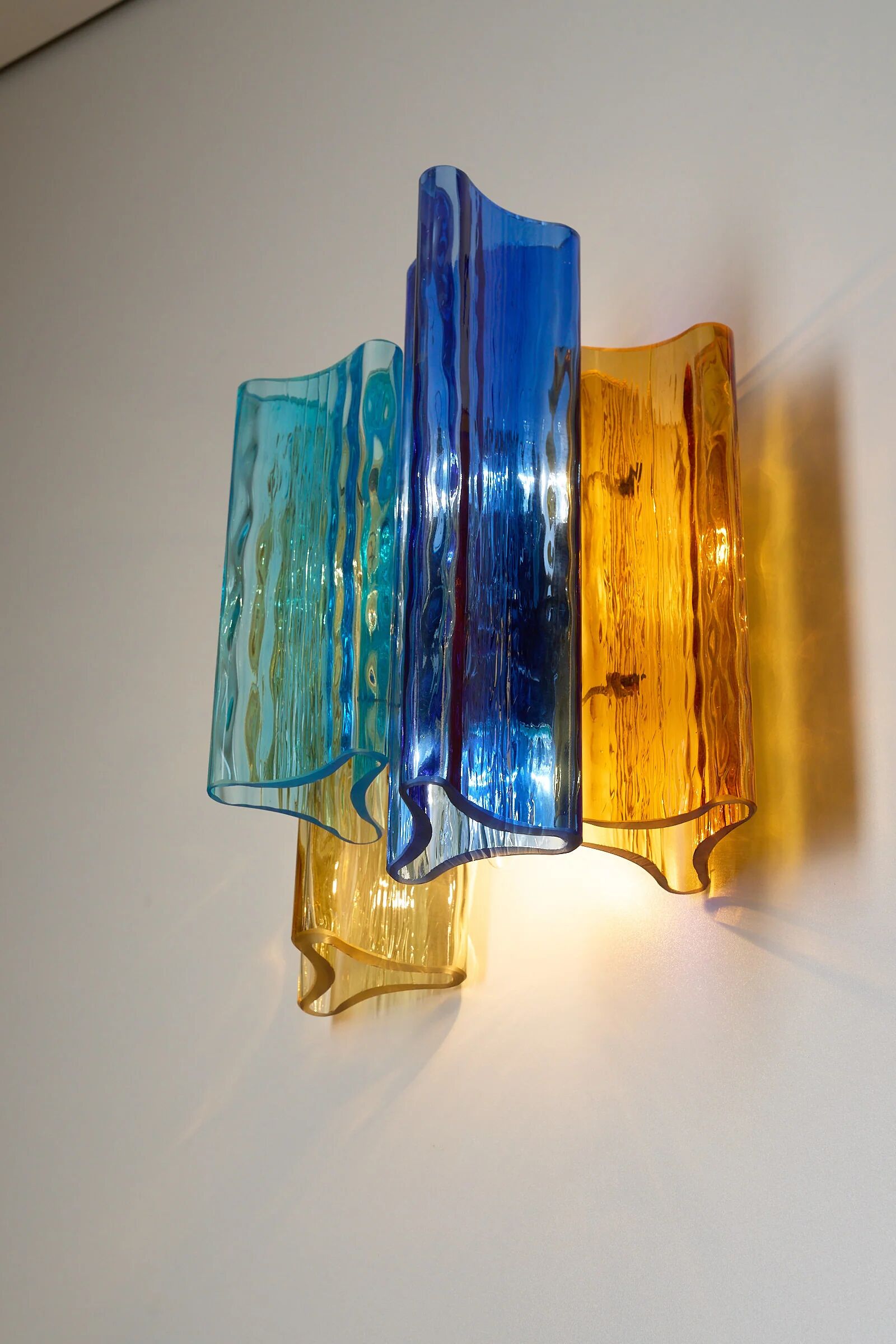 Paire d'appliques en verre de Murano multicolores par Salviati & Co., Italie, vers 1940