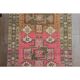 Vintage Turkish Oushak Handmade Wool Cotton Pink Runner Rug 96x242