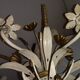 Vintage wheat ear chandelier - white lacquered & gold (Hans Kögl style)