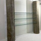 Brutalist sculptural shelf in Eternit fiber cement concrete, 1980s