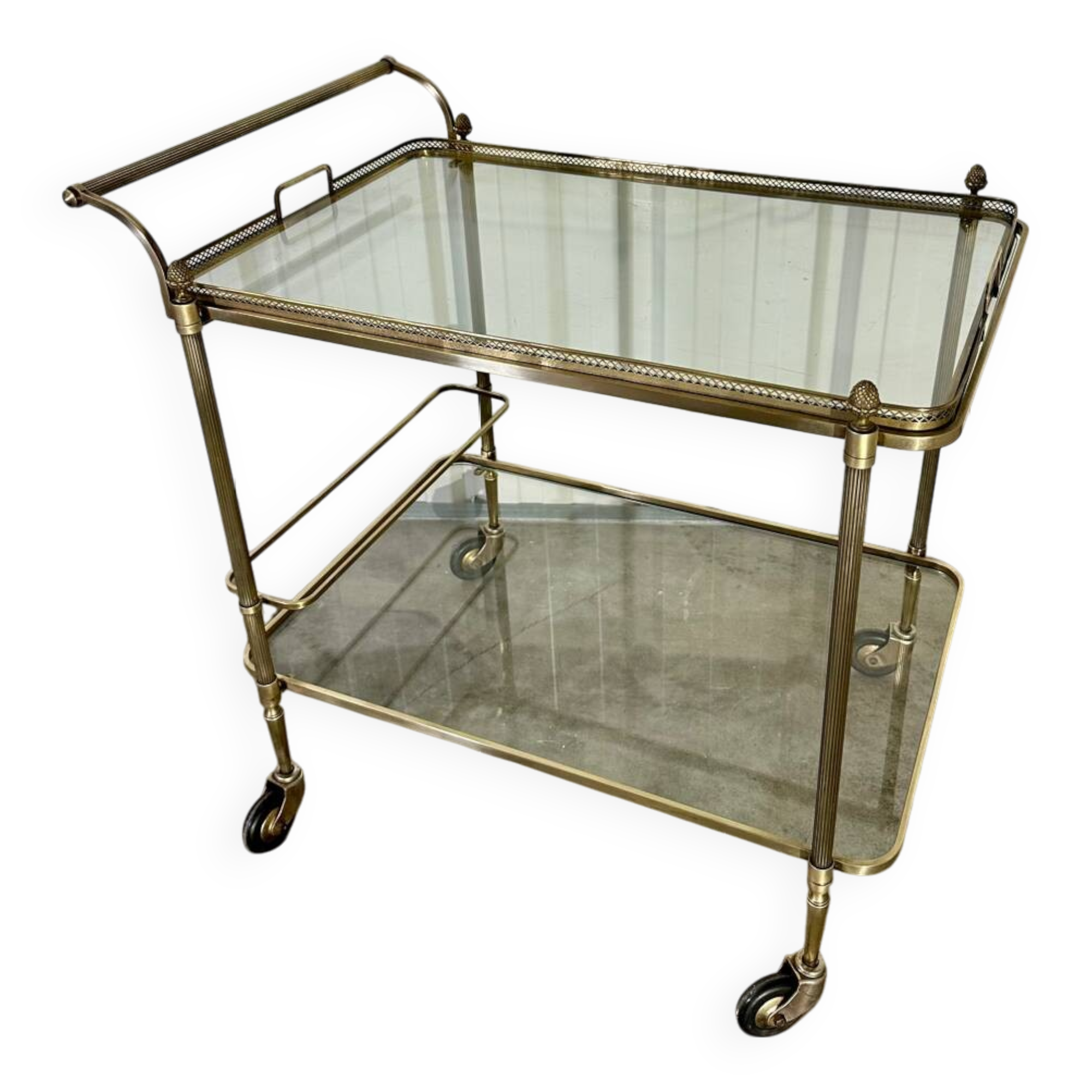 1970s gold rolling serving table