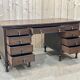 1930s English flat desk in oak
