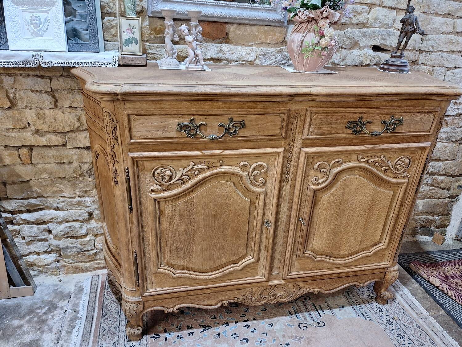 Louis XV style sideboard in solid oak