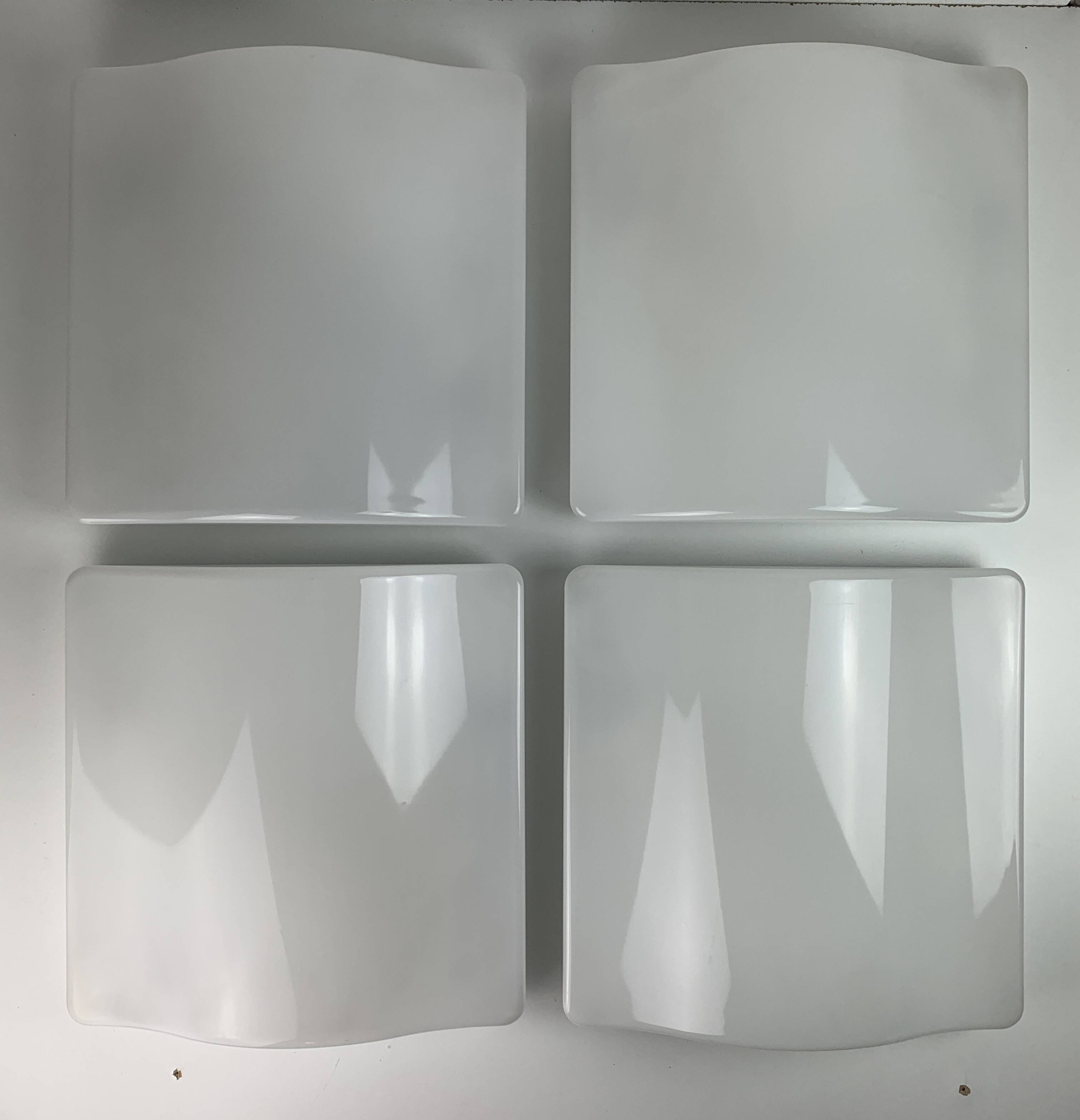 Set of 4 midcentury space age wavy wall lamp by Guzzini,model 5359