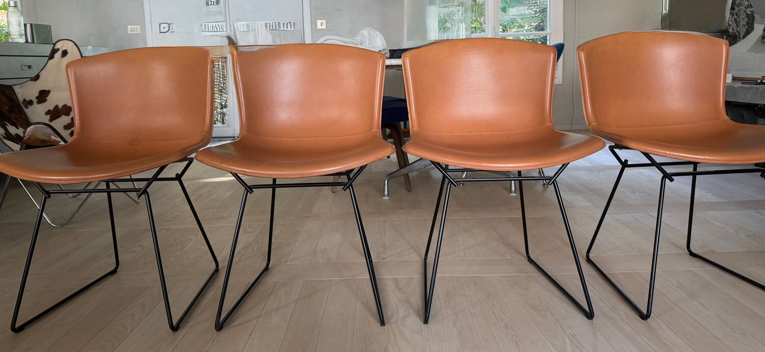 Set of 4 Bertoia chairs