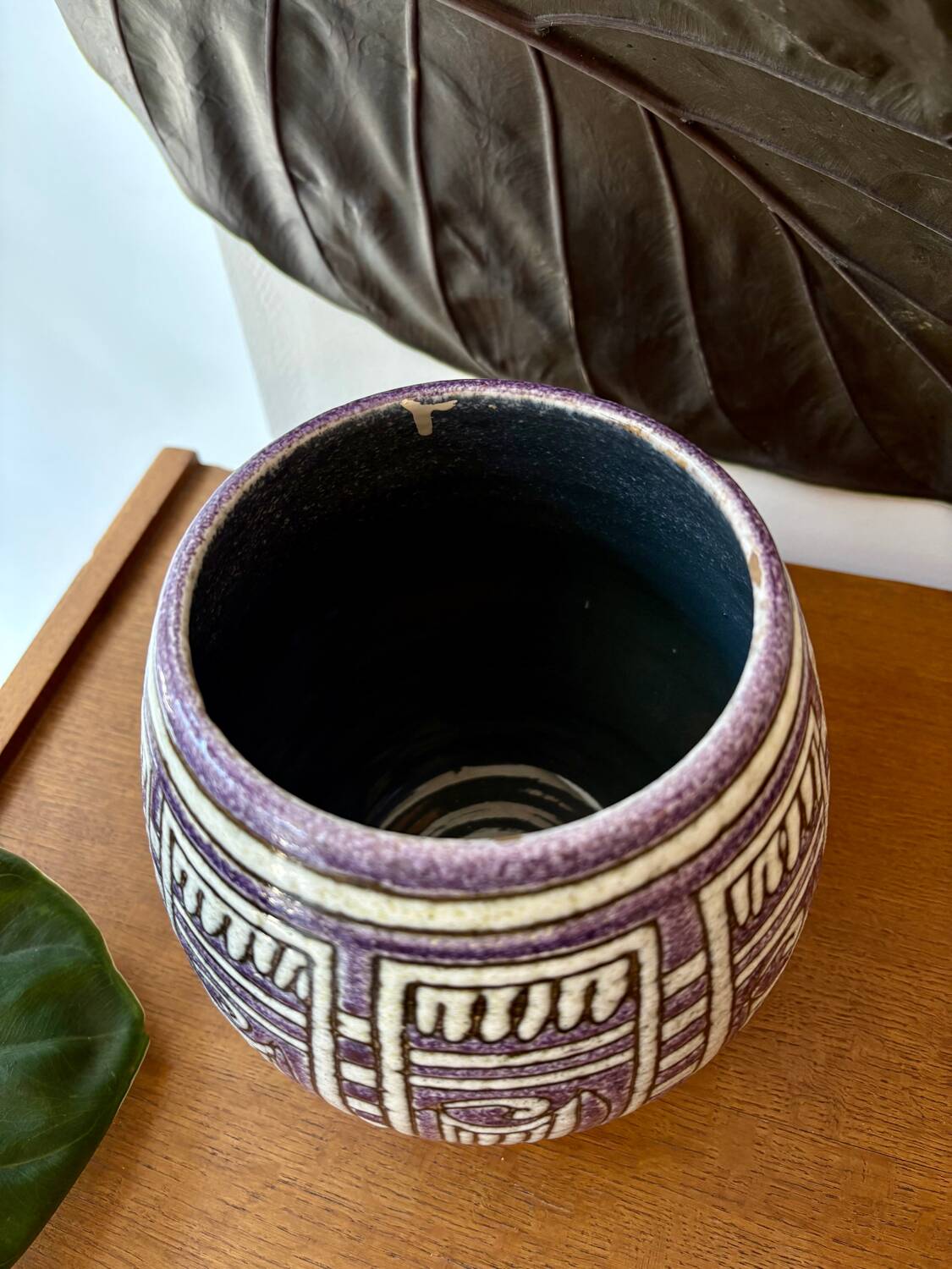 Italian ceramic vase – geometric decoration 1960s/70s