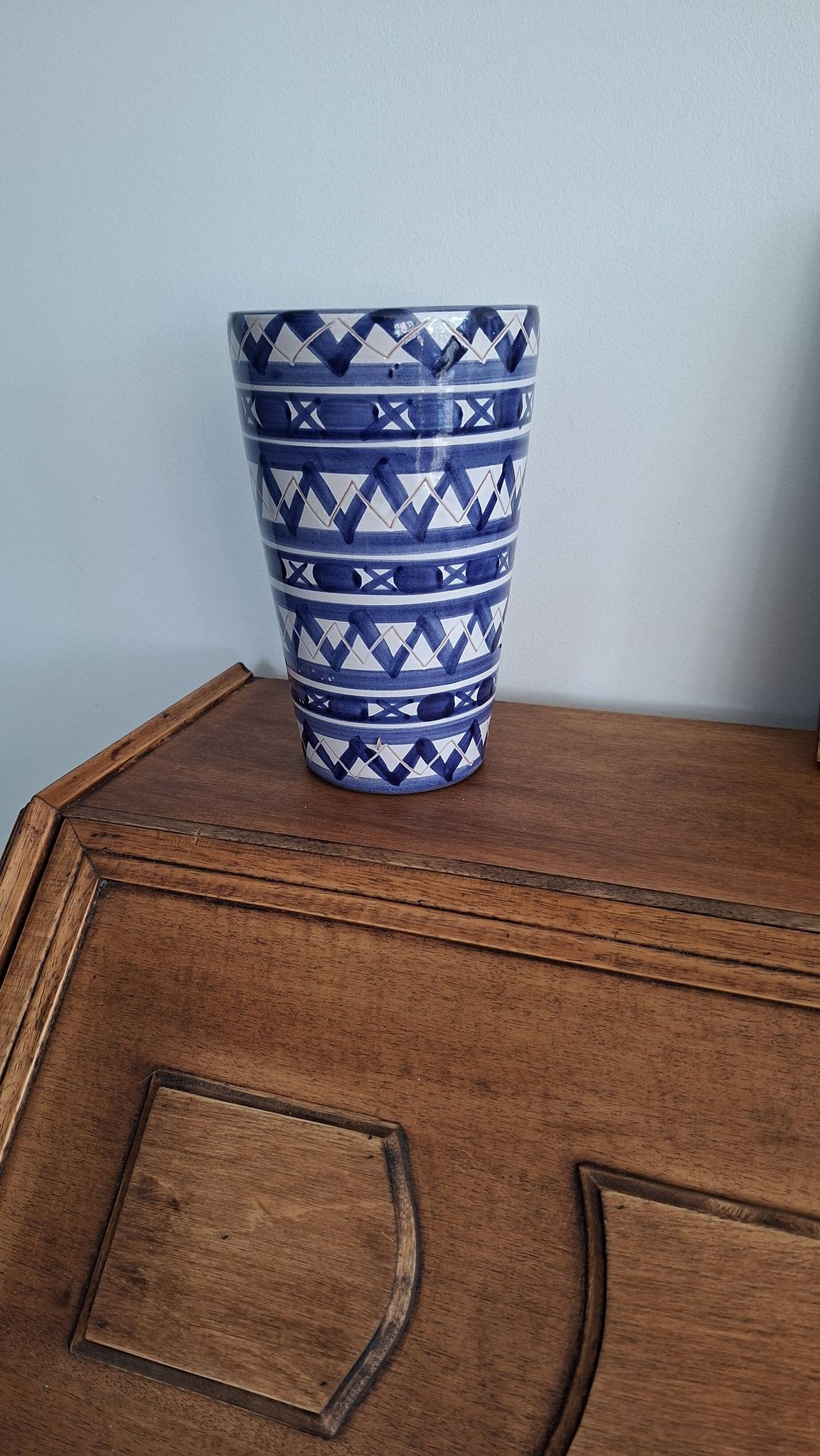 Blue and White Ceramic Decorative Vase Robert Picault