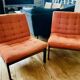 Paire chauffeuses scandinaves vintage