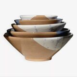 Set of 5 bowls / lemmi sicilian blue white terracotta