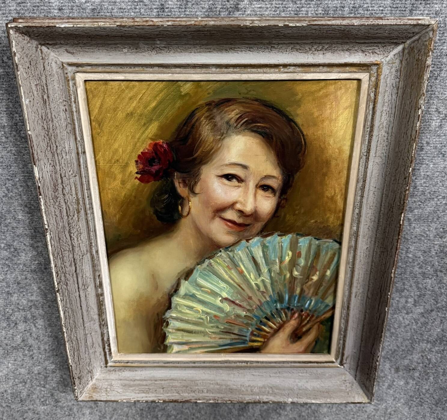 Oil painting on canvas circa 1940-1950