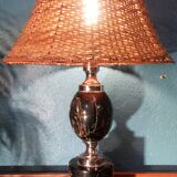 Marble & wicker lamp 1970s