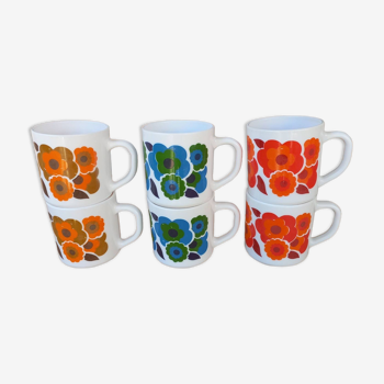 Tasses mugs Lotus Arcopal vintage