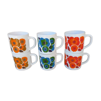 Tasses mugs Lotus Arcopal vintage