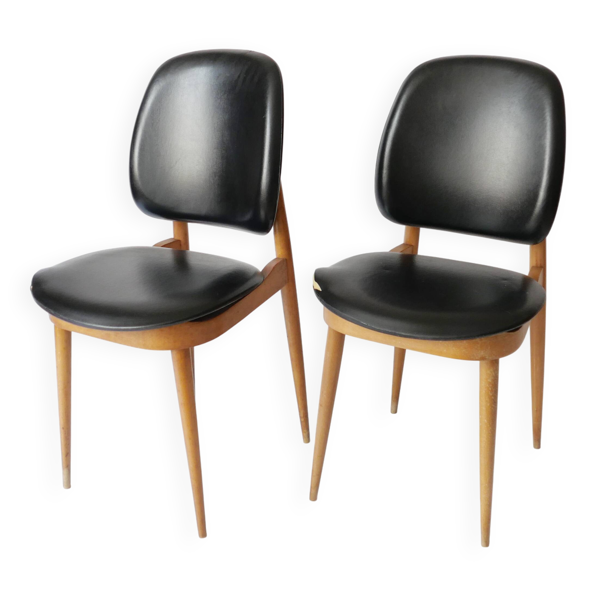 Pair of Pierre Guariche design chairs 1960s vintage 70s 1970s