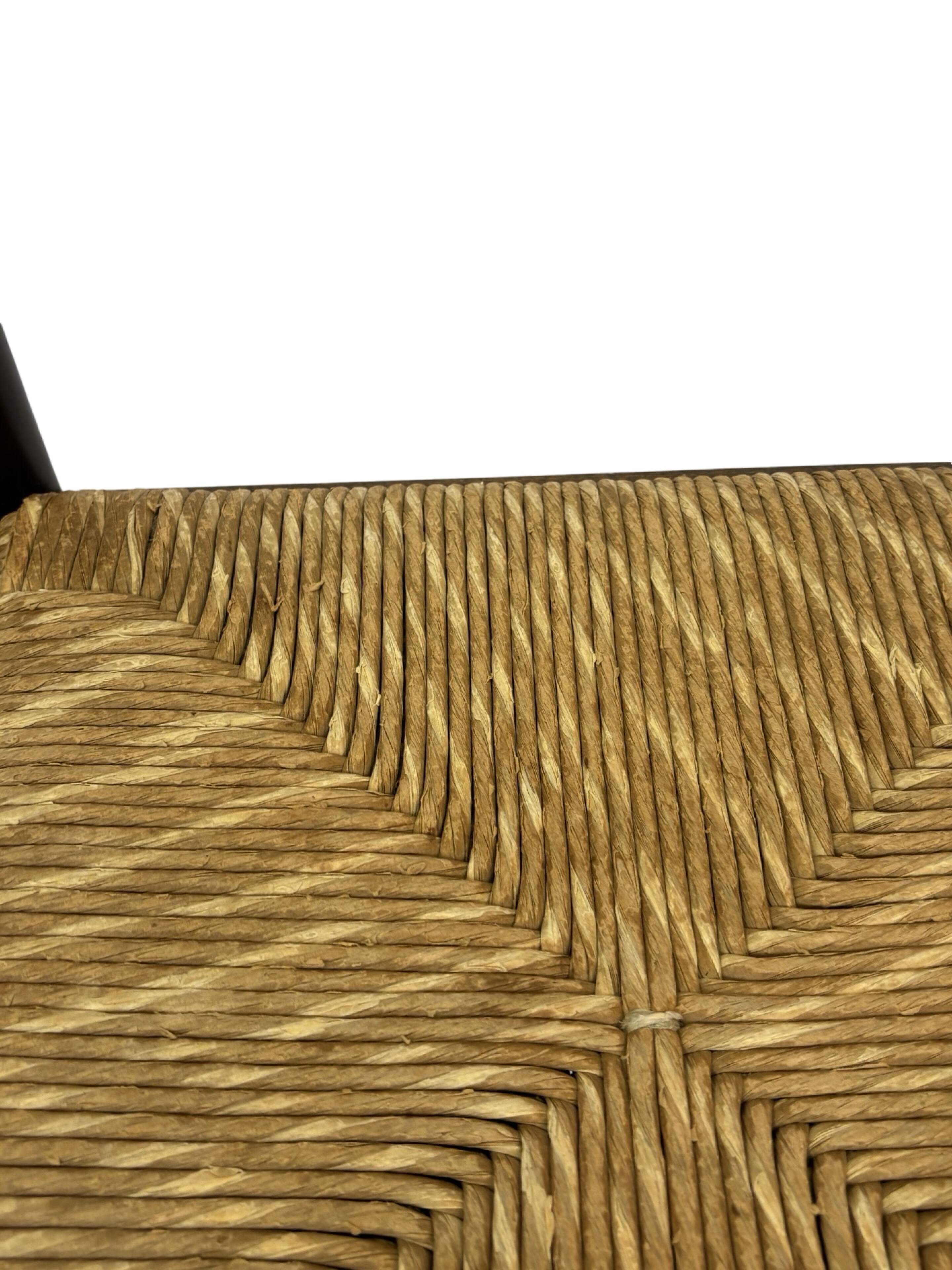 Set of 4 dark brown wooden chairs 70s minimalist design