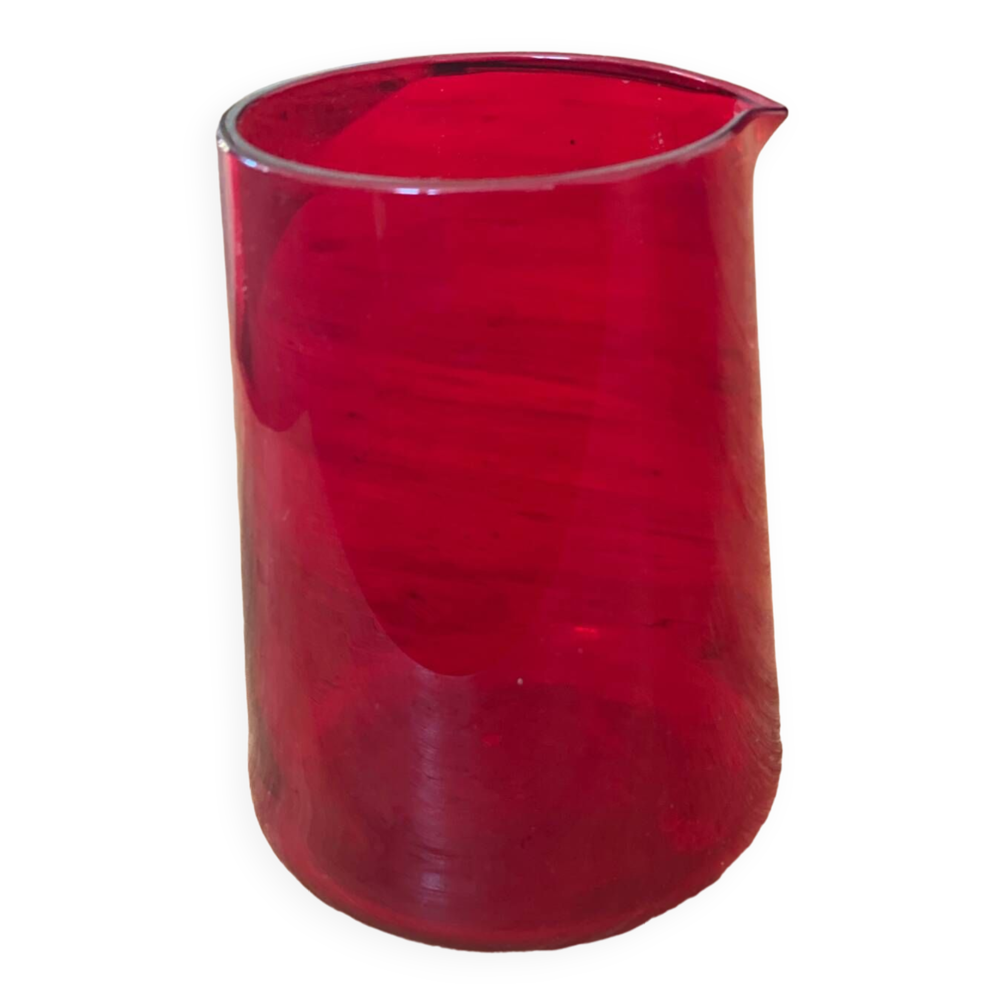 Red glass pitcher
