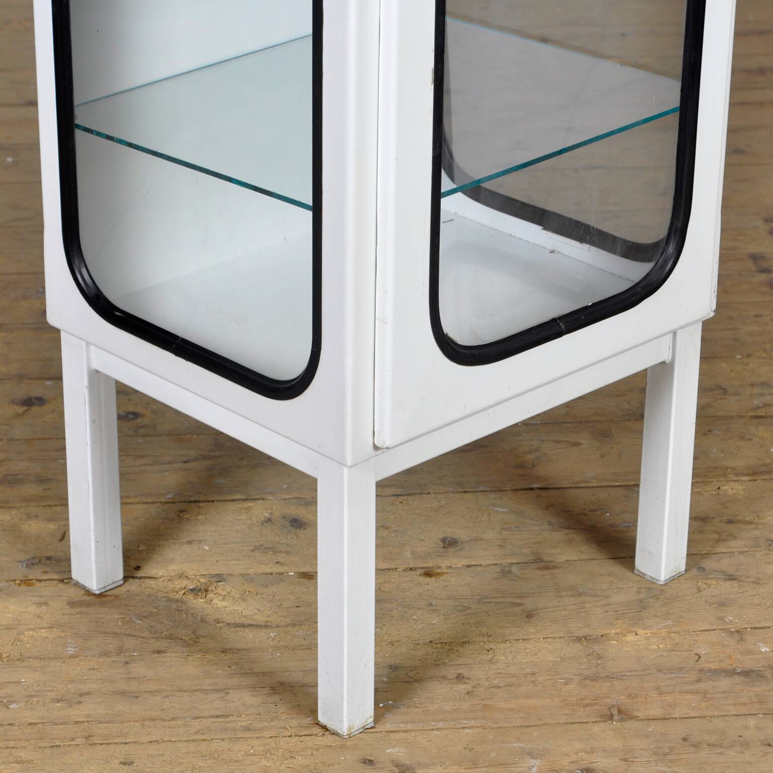 Vintage iron and glass medical cabinet, 1970s