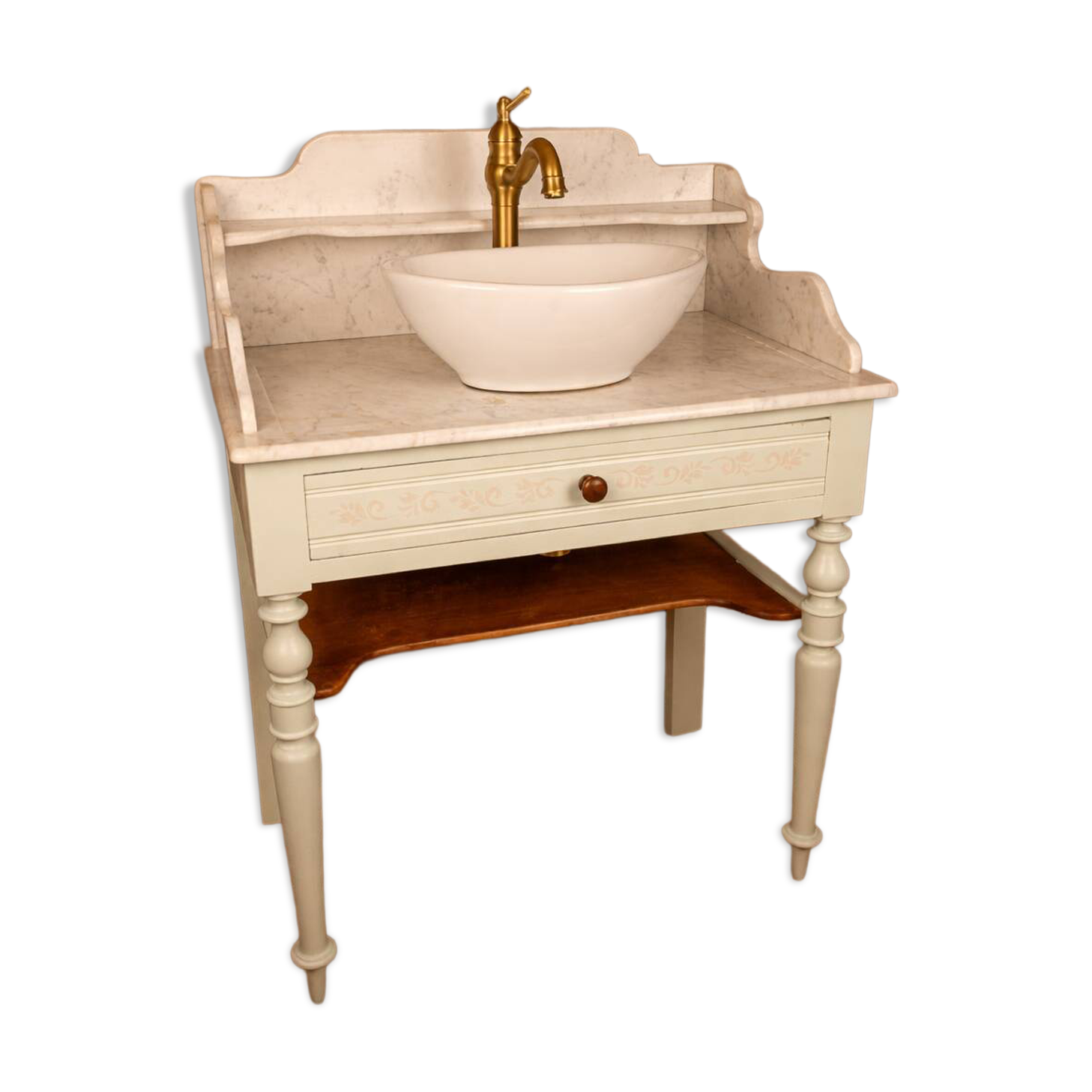 Antique sage green washstand