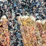 Boucherouite Moroccan Berber rug - hand-woven with recycled fabric scraps - 90x205 cm