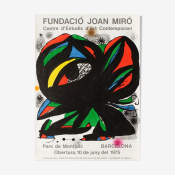 Original lithographic poster Joan Miro, Fundacio Joan Miro - Barcelona 1975.