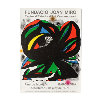 Affiche lithographique originale Joan Miro Fundacio Joan Miro - Barcelona 1975.