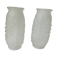 Pair of frosted glass vases, compressed, Art Deco period.