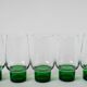 Lot de 5 verres Long Drink Design à pieds vert, 1970