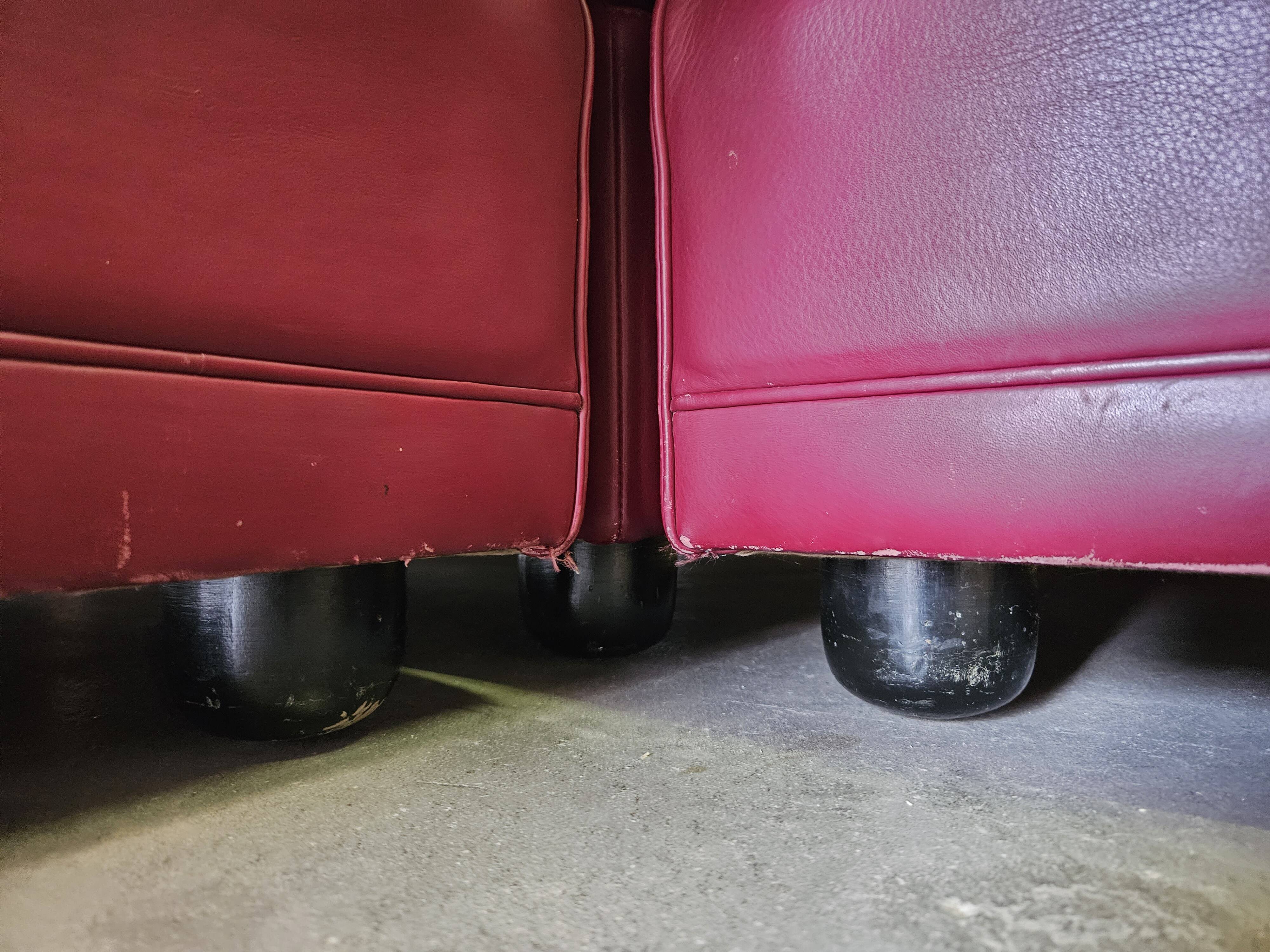 Canapé d'angle modulable Socrates en cuir bordeaux par Poltrona Frau, 1970