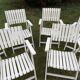 6 fauteuils de jardin bois vintage pliant