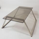 Console brass and smoked glass 70's