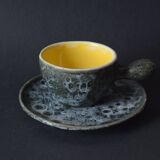 Set of 4 Vallauris Écule de Mer cups and 4 saucers - 1960.