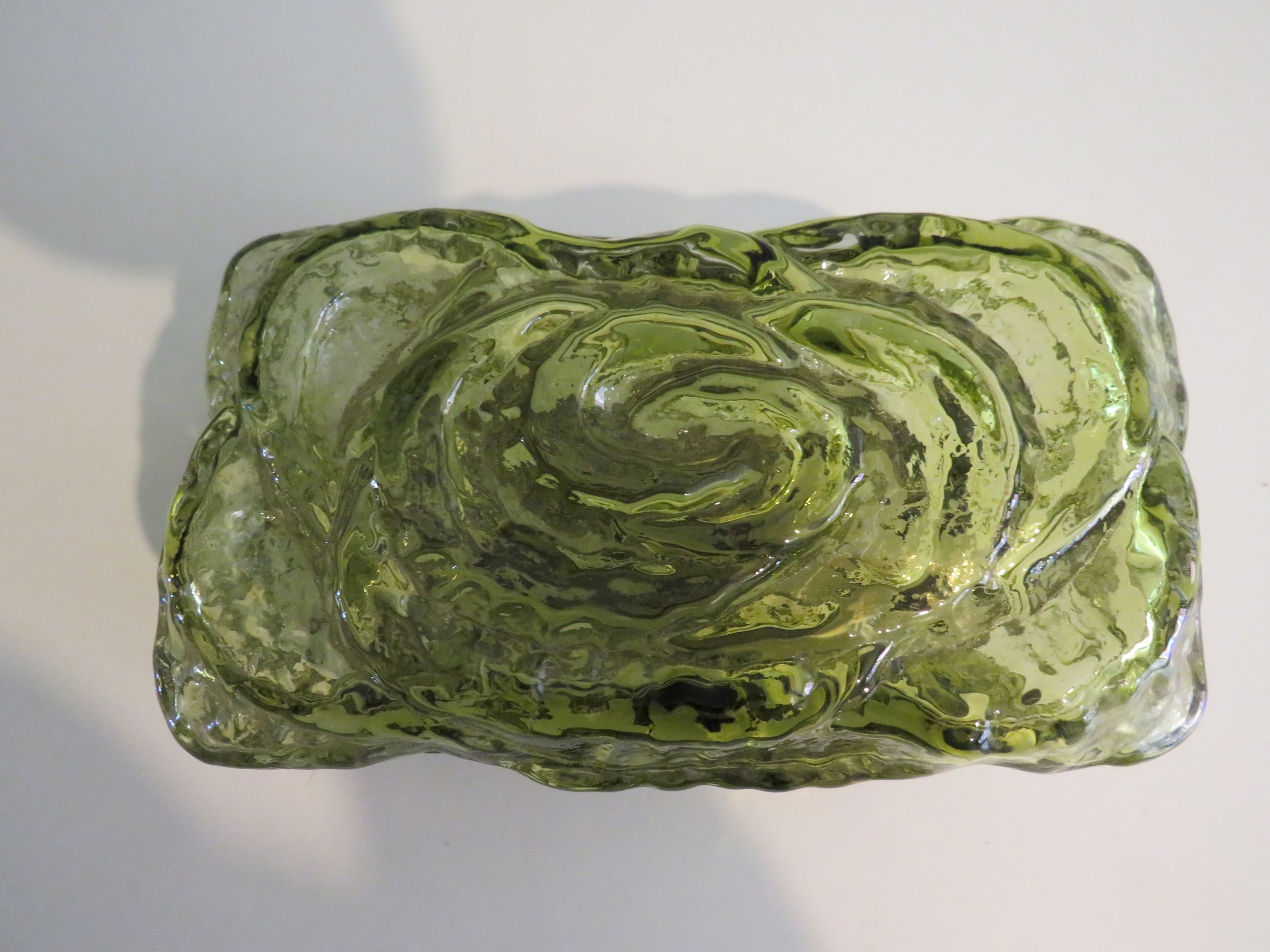 Mid-century brutalist green glass wall lamp by Erco, Germany 1960-1970.Model 54048.