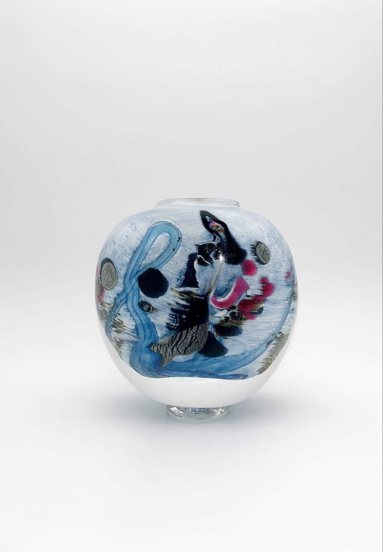 Vase Robert Pierini Studio Glass 1987 - 2.7kg - Signed - Drouot