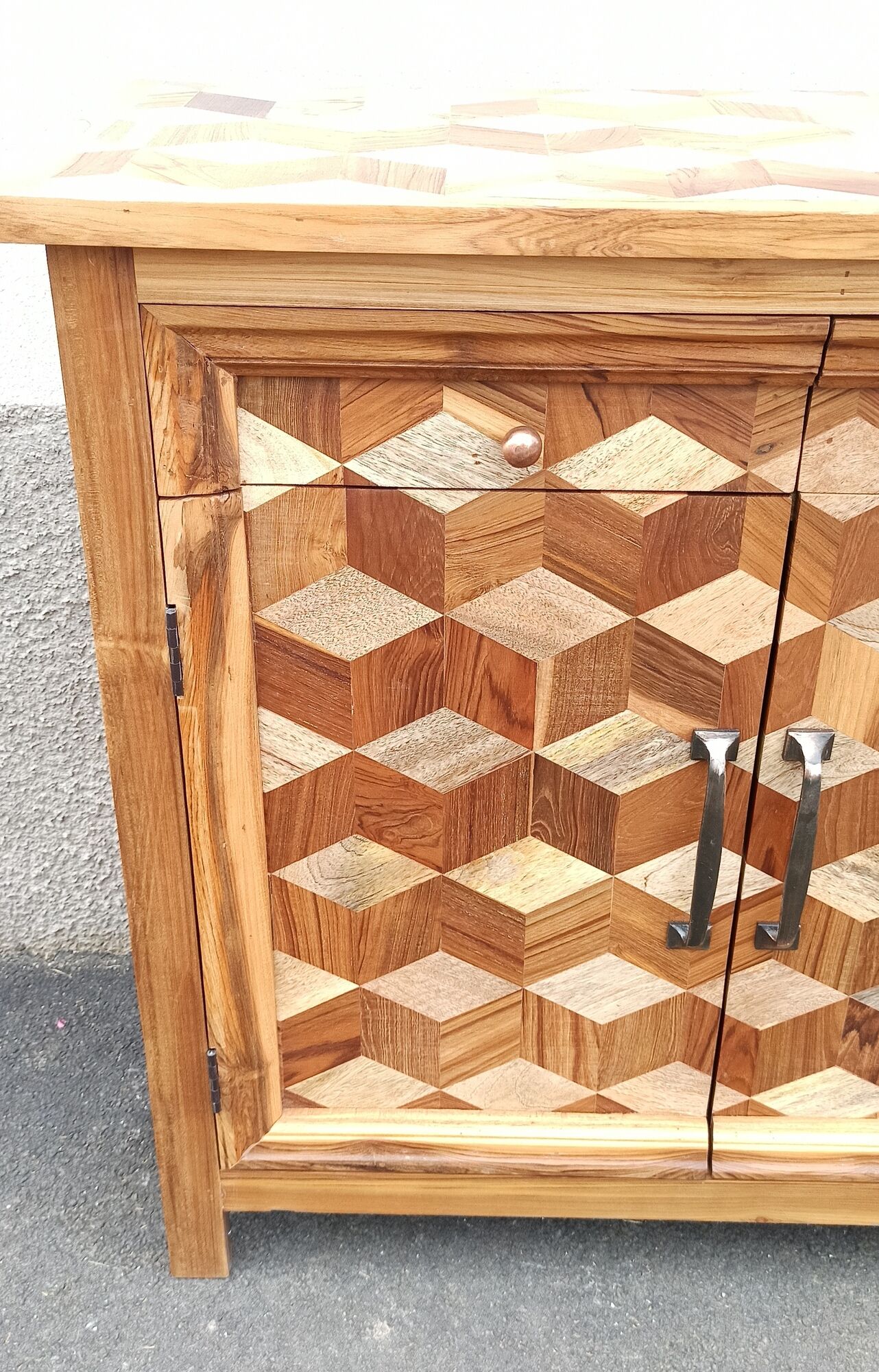 Chest of drawers wooden marquetry, two doors, two drawers