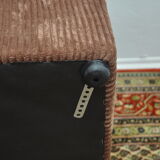 Brown corduroy modular sofa from the 70's, set of 5